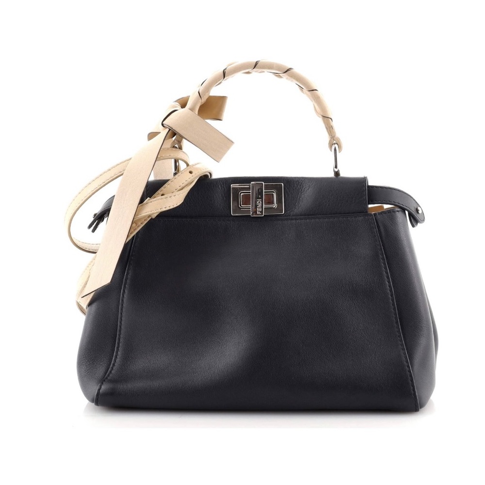 Fendi Mini Peekaboo leather with Whipstitch detail